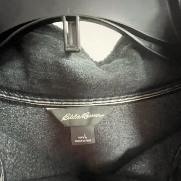 Eddie Bauer Large 3/4 Zip Gray Sweatshirt - Picture 3 of 5